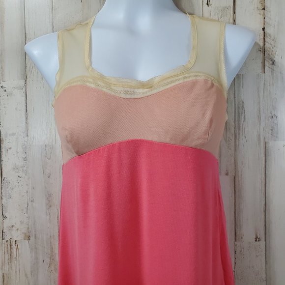 5/$25 Pinkeilon Womens Top S Pink Cream Cami Ribbon Trim H11 - Picture 2 of 5
